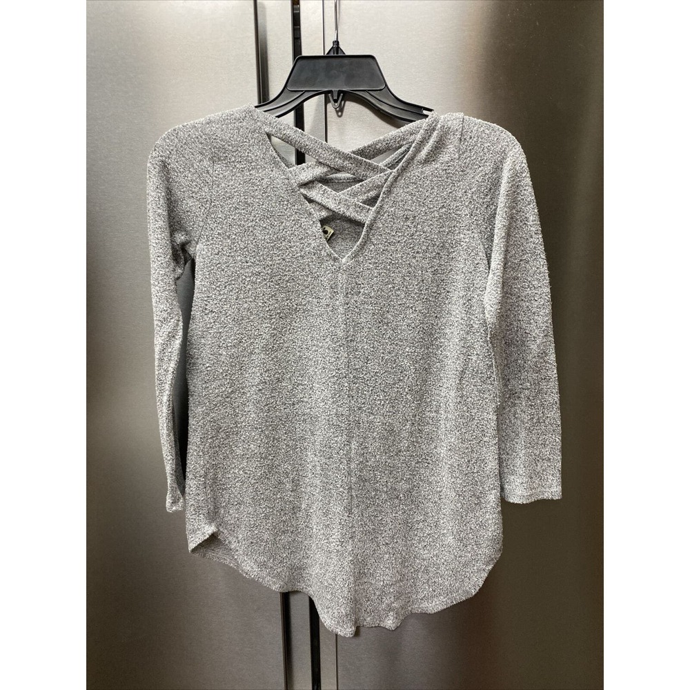 Pomelo Shirt Top Women's Medium Gray Polyester Large Pullover